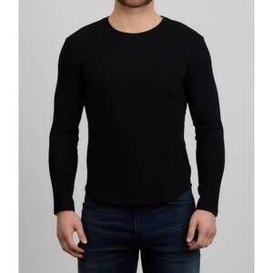 NEW MONFRERE dann ribbed long sleeve shirt in noir